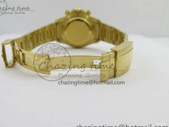 MiroTime 0306 Daytona 116589RBOW YG Rainbow Crystal BLF Best Edition Black Dial on YG Bracelet A SmoothTexture 3175